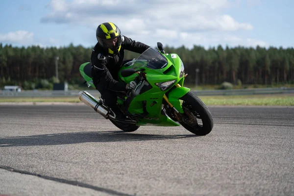 2020 Riga Lettonia Prove Motociclistiche Curva Veloce Pista — Foto Stock