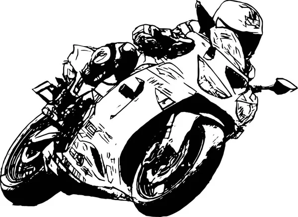 Moto Vectorielle Sur Fond Blanc — Image vectorielle