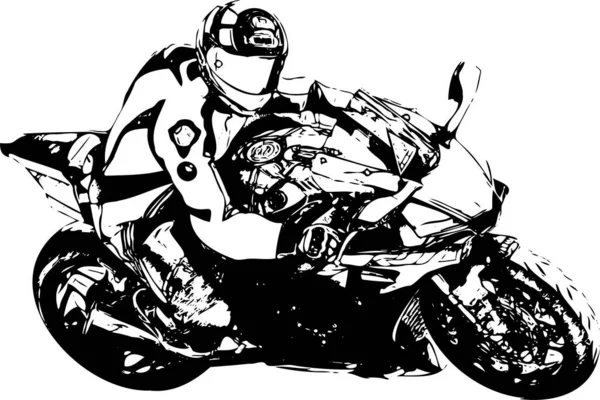 Vector Drawing Sports Extreme Motorcycle — 스톡 벡터