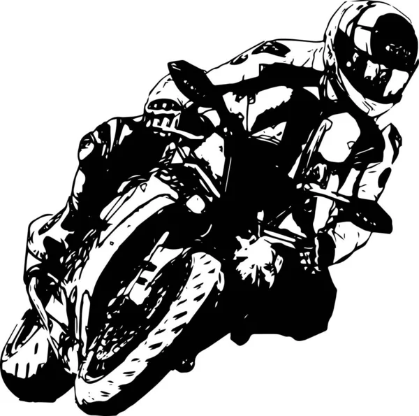 Vector Drawing Sports Extreme Motorcycle — Vetor de Stock