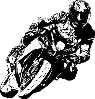 Vector drawing a sports extreme motorcycle