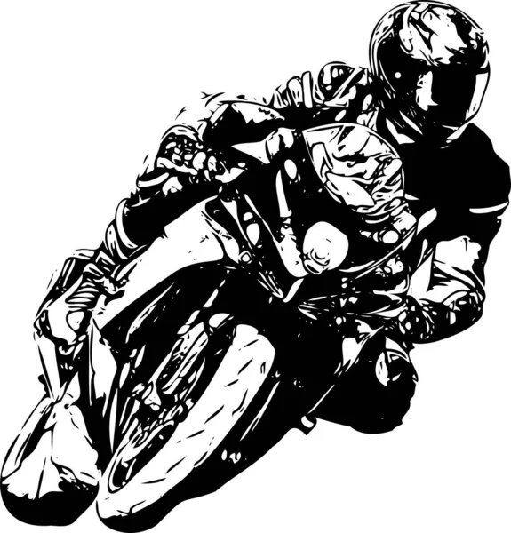 Vector Drawing Sports Extreme Motorcycle — Stok Vektör