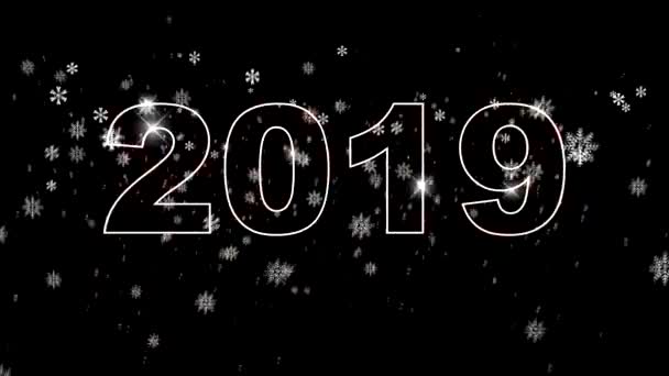 Qualitativ Hochwertige Neujahrs Animation Text 2018 Wechselt Auf 2019 Frohes — Stockvideo