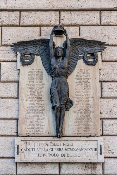 Roma Italia Diciembre 2019 Placa Conmemorativa Memoria Los Héroes Roma —  Fotos de Stock