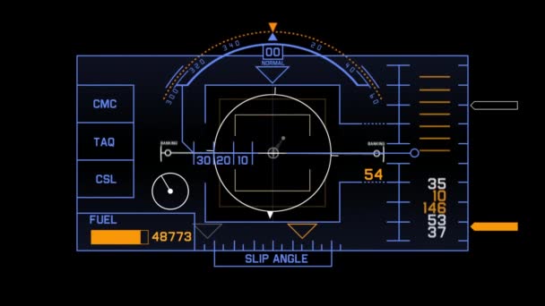Экран Tech Программного Обеспечения Номера Код Запущены Авиационная Навигационная Панель — стоковое видео