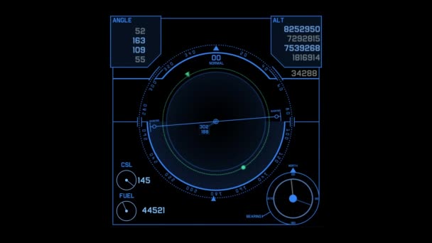 Hoogtechnologische Software Navigatiescherm Nummers Code Loopt Luchtvaartnavigatiepaneel — Stockvideo