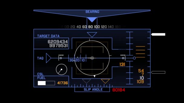 Yüksek Teknoloji Yazılım Navigasyon Ekranı Numaralar Kodlar Çalışıyor Havacılık Gezinme — Stok video