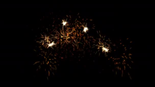 Animación Elementos Fuegos Artificiales Resolución Ultra — Vídeos de Stock