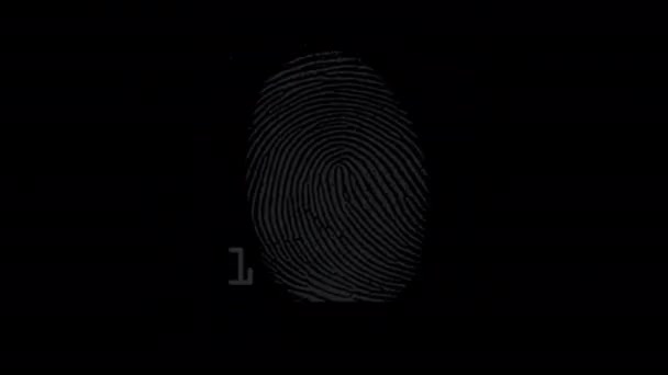 Futuristische Digitale Verarbeitung Biometrischer Fingerabdruckscanner — Stockvideo