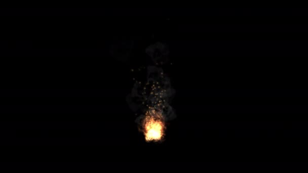 Реалістична Вогнева Анімація Чорному Тлі Анімація Кінореклами Фільму — стокове відео