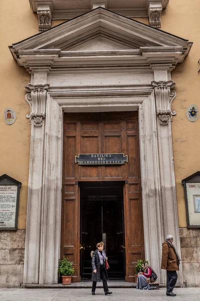 Roma Talya Aralık 2019 Sant Ambrogio Bazilikası San Carlo Corso — Stok fotoğraf