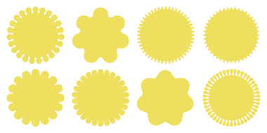 Etiketler, indirim, fiyat veya satış etiketleri için yıldız patlaması etiketleri seti. 