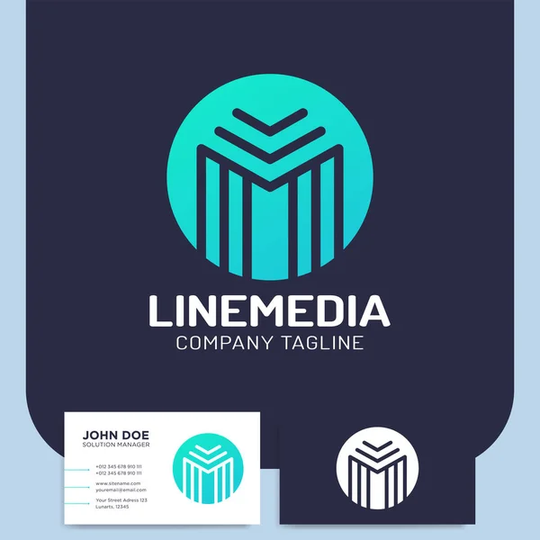 Letra Inicial Logo Connected Line Symbol Elemento Plantilla Diseño — Vector de stock