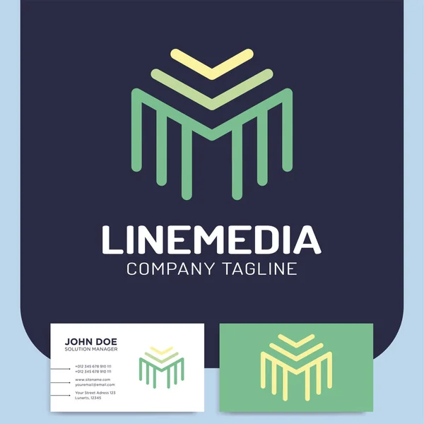 Letra Inicial Logo Connected Line Symbol Elemento Plantilla Diseño — Vector de stock