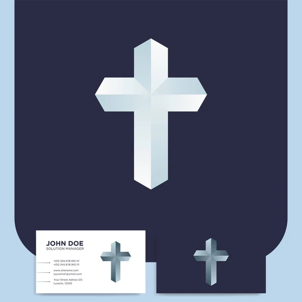 Сучасна Церква Хрест Логотип Християнські Символ Хрестителя Або Лютеранського Віросповідання — стоковий вектор