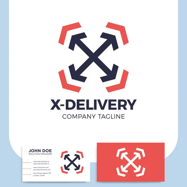 Logistic Delivery Courier Transport Service Logo Letra Inicial Dinero Finanzas — Vector de stock