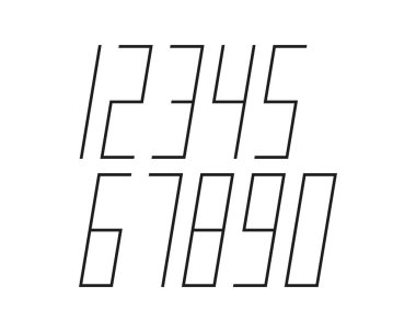 Geometrik yazı tipi satır dijital efekt tasarım numaralarını fütüristik stil vektör alfabe uzay