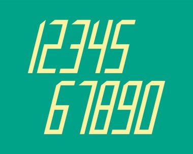 Geometrik yazı tipi satır dijital efekt tasarım numaralarını fütüristik stil vektör alfabe uzay