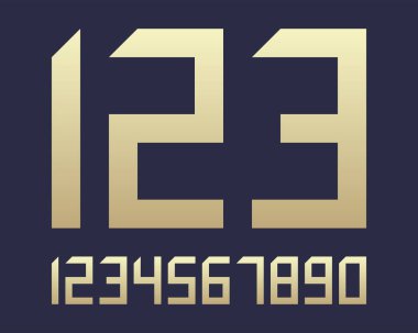 Geometrik yazı tipi satır dijital efekt tasarım numaralarını fütüristik stil vektör alfabe uzay