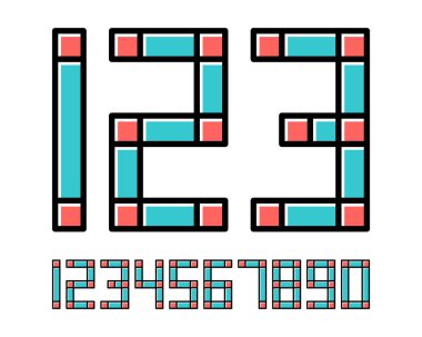 Geometrik yazı tipi satır dijital efekt tasarım numaralarını fütüristik stil vektör alfabe uzay