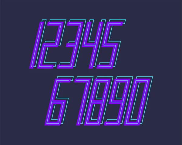 幾何学的なフォント 効果デザイン番号宇宙未来的なスタイルのベクトルのアルファベット — ストックベクタ