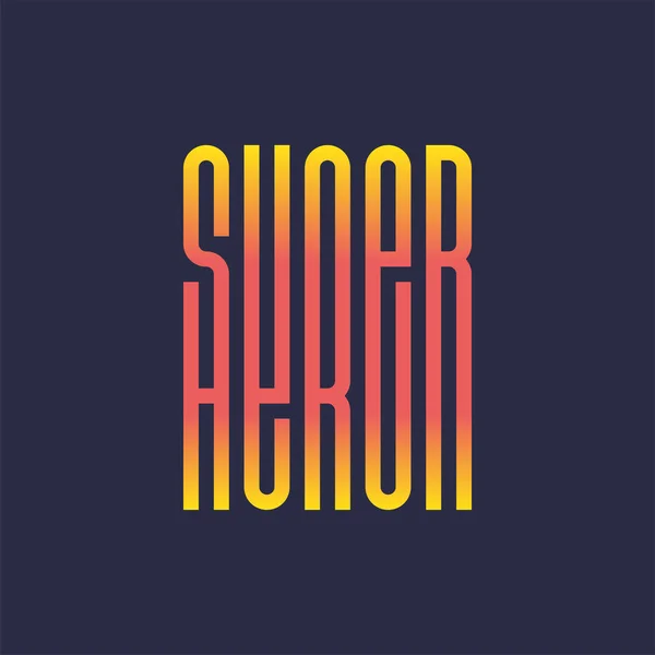 Super Hero Power Full Typography Print Shirt Graphics Long Letter - Stok Vektor