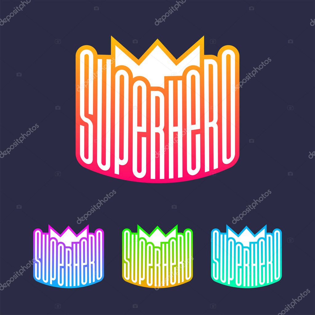 Super hero power full typography print, t-shirt graphics with long letter and geometric style.