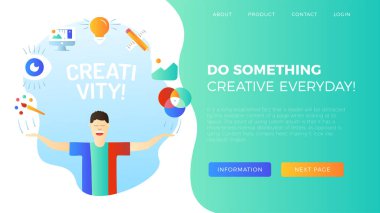 Yaratıcılık el kavramı çizmek silhouette bir adam ve simgeler.