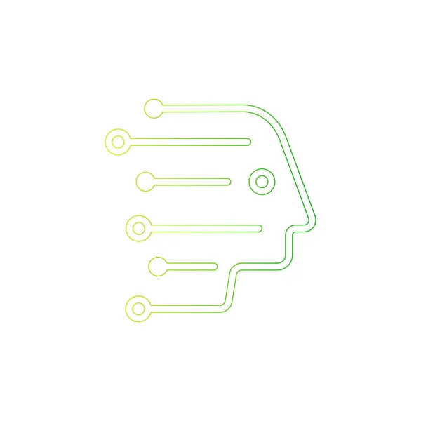 Hlava Tech Logo Logotyp Robotické Technologie Šablony Návrhy Vektorové Ilustrace — Stockový vektor