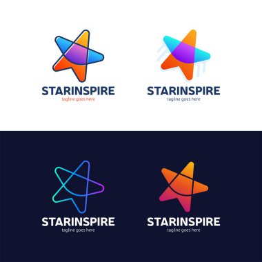 Yıldız ilham yaratıcı ve renkli logo tasarım