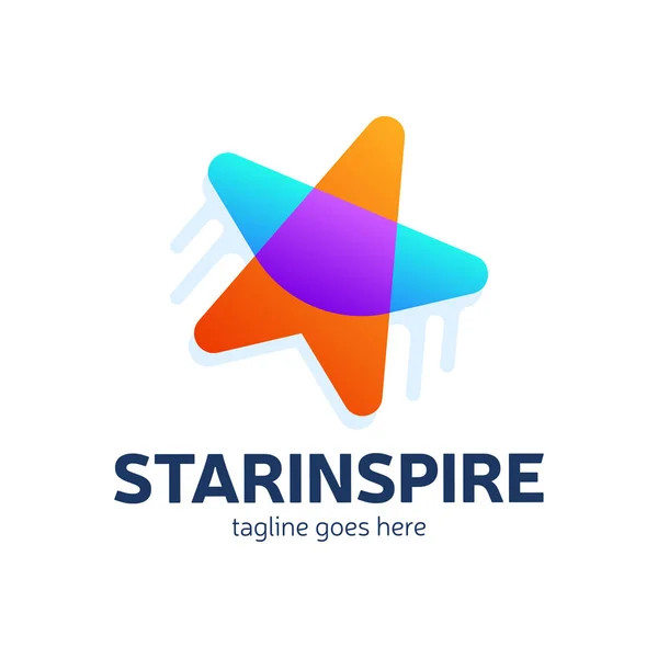 Ster Inspireren Creatieve Kleurrijke Logo Ontwerp — Stockvector