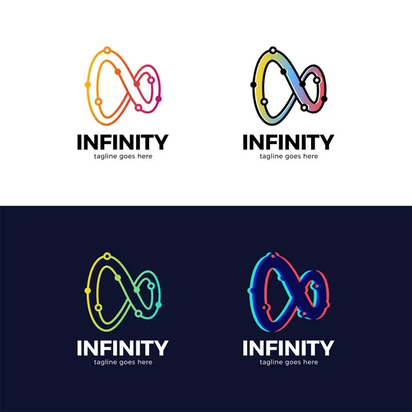 Simples Infinito Tecnologia Rede Abstract Logotype Design —  Vetores de Stock