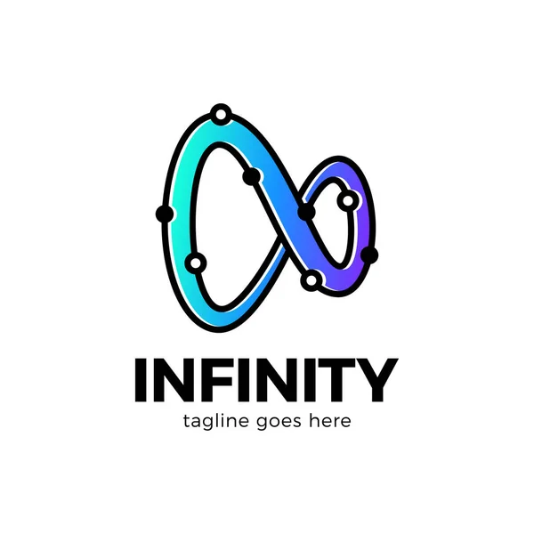 Simple Infinity Technology Network Diseño Abstracto Logotipo — Vector de stock