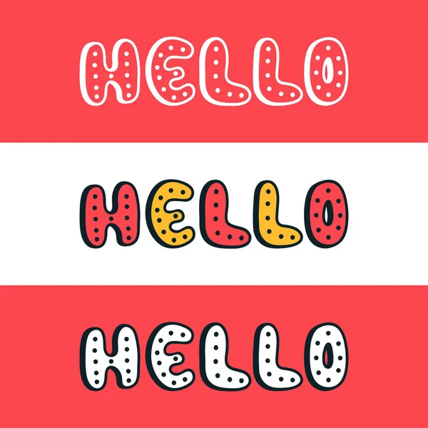 Hello Doodle Szöveg Nagy Tervezési Célokra Üdvözlés Koncepció Kártya Karakter — Stock Vector