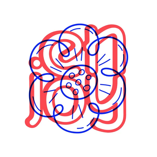 Ручной Рисунок Иконка Цветок Стиле Каракули Вашего Дизайна Буквами — стоковый вектор