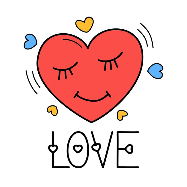 Dessinez Main Icône Coeur Amour Dans Style Doodle Pour Votre — Image vectorielle