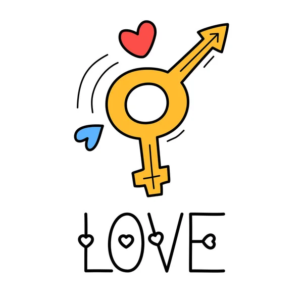 Dibuja Mano Amor Sexo Icono Estilo Doodle Para Diseño Con — Archivo Imágenes Vectoriales