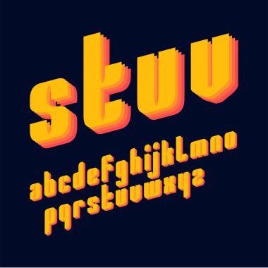 Vektör sıkıştırılmış özgün kalın ekran yazı tipi tasarımı, alfabe, küçük harf karakter kümesi. Kolay renk örneğini renk kontrolü