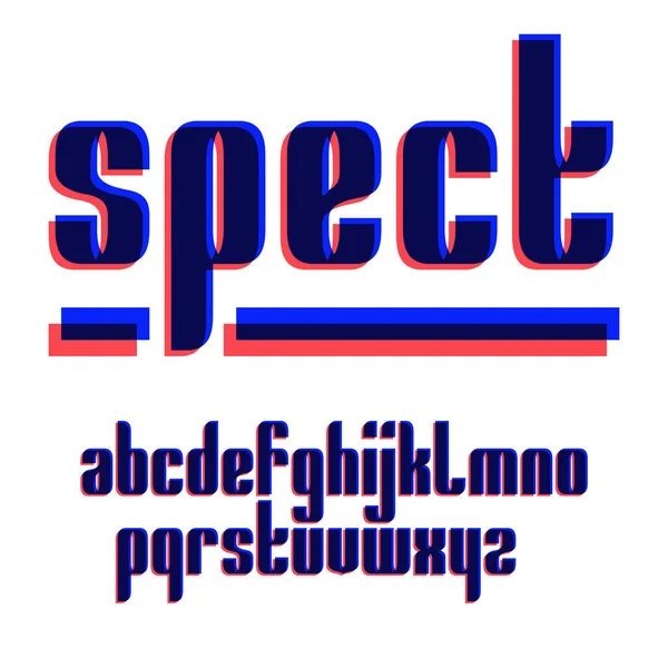 ベクトル凝縮元太字表示フォント デザイン アルファベット 小文字の文字セット 簡単なスウォッチ カラー コントロール — ストックベクタ