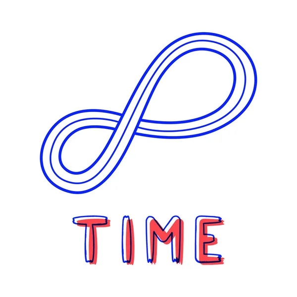 手绘无限的时间图标涂鸦风格为您的设计与字母 — 图库矢量图片