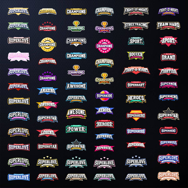 Набор типографики спортивной эмблемы. Супер логотип для вашей футболки. Коллекция логотипов Mega
.