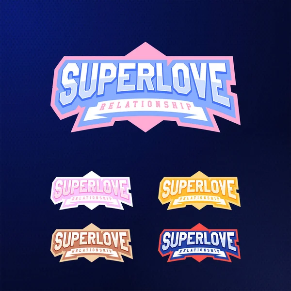 Ensemble Typographie Emblème Sportif Logo Super Love Pour Votre Shirt — Image vectorielle