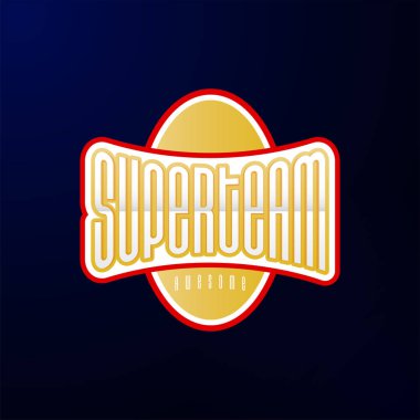 Spor amblemi tipografi. Süper takıma kahraman logo etiket, t-shirt, yazdırma, Konfeksiyon için.