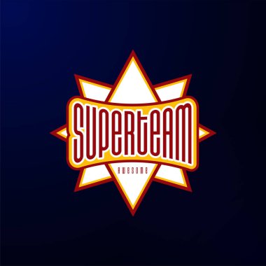 Spor amblemi tipografi. Süper takıma kahraman logo etiket, t-shirt, yazdırma, Konfeksiyon için.