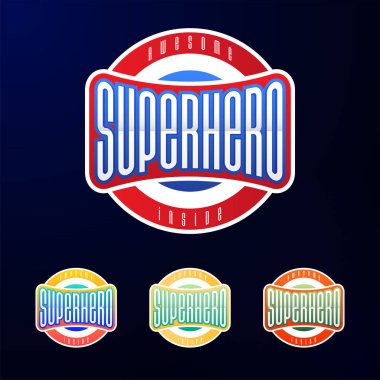 Spor amblemi tipografi. Süper kahraman logo etiket, t-shirt, yazdırma, Konfeksiyon için.