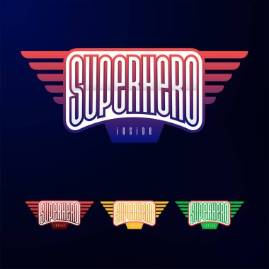 Spor amblemi tipografi. Süper kahraman logo etiket, t-shirt, yazdırma, Konfeksiyon için.