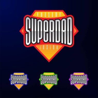 Spor amblemi tipografi. Süper Baba kahraman logo etiket, t-shirt, yazdırma, Konfeksiyon için.