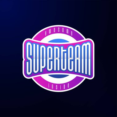 Spor amblemi tipografi. Süper takıma kahraman logo etiket, t-shirt, yazdırma, Konfeksiyon için.