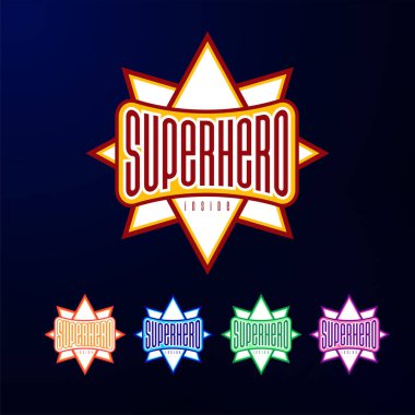 Spor amblemi tipografi. Süper kahraman logo etiket, t-shirt, yazdırma, Konfeksiyon için.