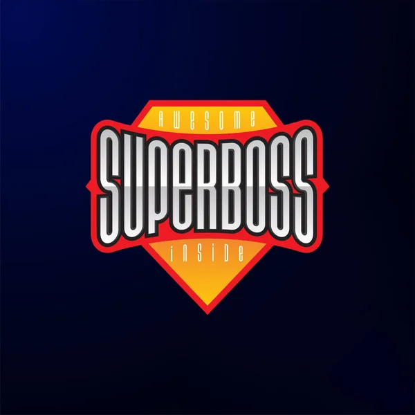 Sport emblem typography. Super boss hero logotype sticker for your t-shirt, print, apparel.